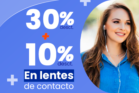Hasta 30% + 10% en Lentes de contacto