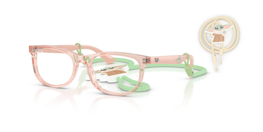 Lente Oftálmico Ray Ban Kids Star Wars™ - Grogu Mini New Wayfarer Rosa