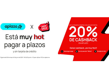 20% de cashback con APLAZO