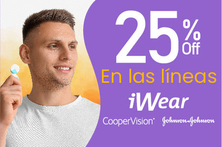 25% EN LA LÍNEA IWEAR , COOPERVISION, J&J Y COLOR