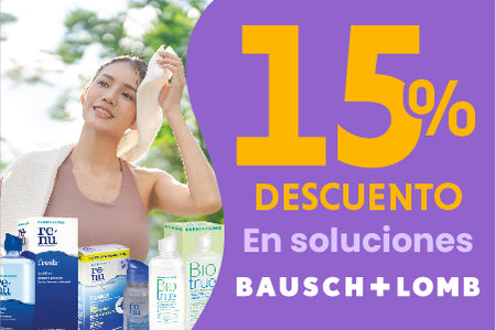 15% en soluciones Bausch & Lomb.
