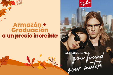 Armazón Ray Ban + Blue light + Graduación desde $2,800