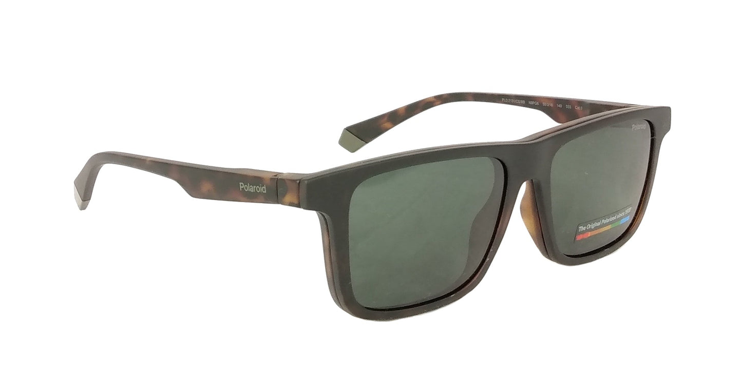 Lente Oftálmico Polaroid PLD2131/CS/BB Blue Block + Clip On Havana