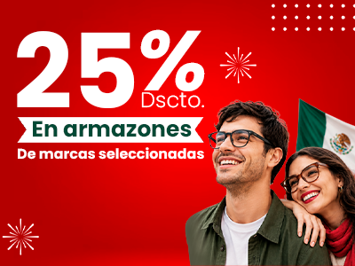 25% en armazones de marcas internacionales