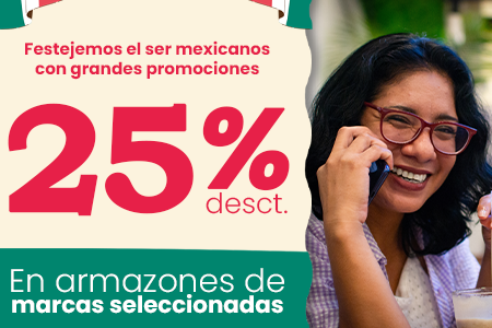 25% en armazones de marcas internacionales