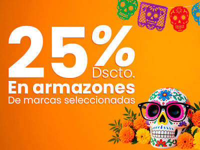 25% en armazones de marcas internacionales