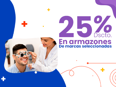25% en armazones de marcas internacionales