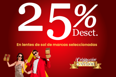25% en armazones de marcas internacionales