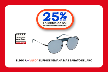 25% en armazones de marcas internacionales