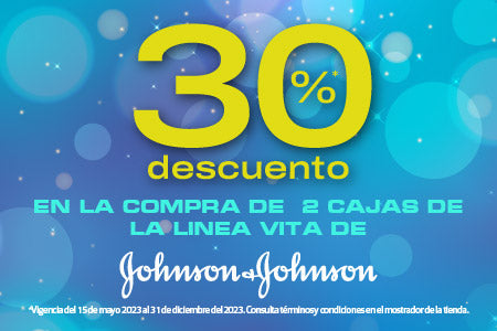 30% EN LÍNEA VITA DE LA MARCA JOHNSON & JOHNSON.