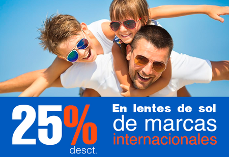 25% en armazones de marcas internacionales