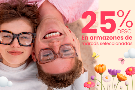 25% en armazones de marcas internacionales