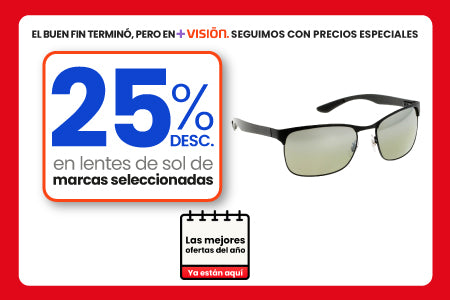 25% en armazones de marcas internacionales